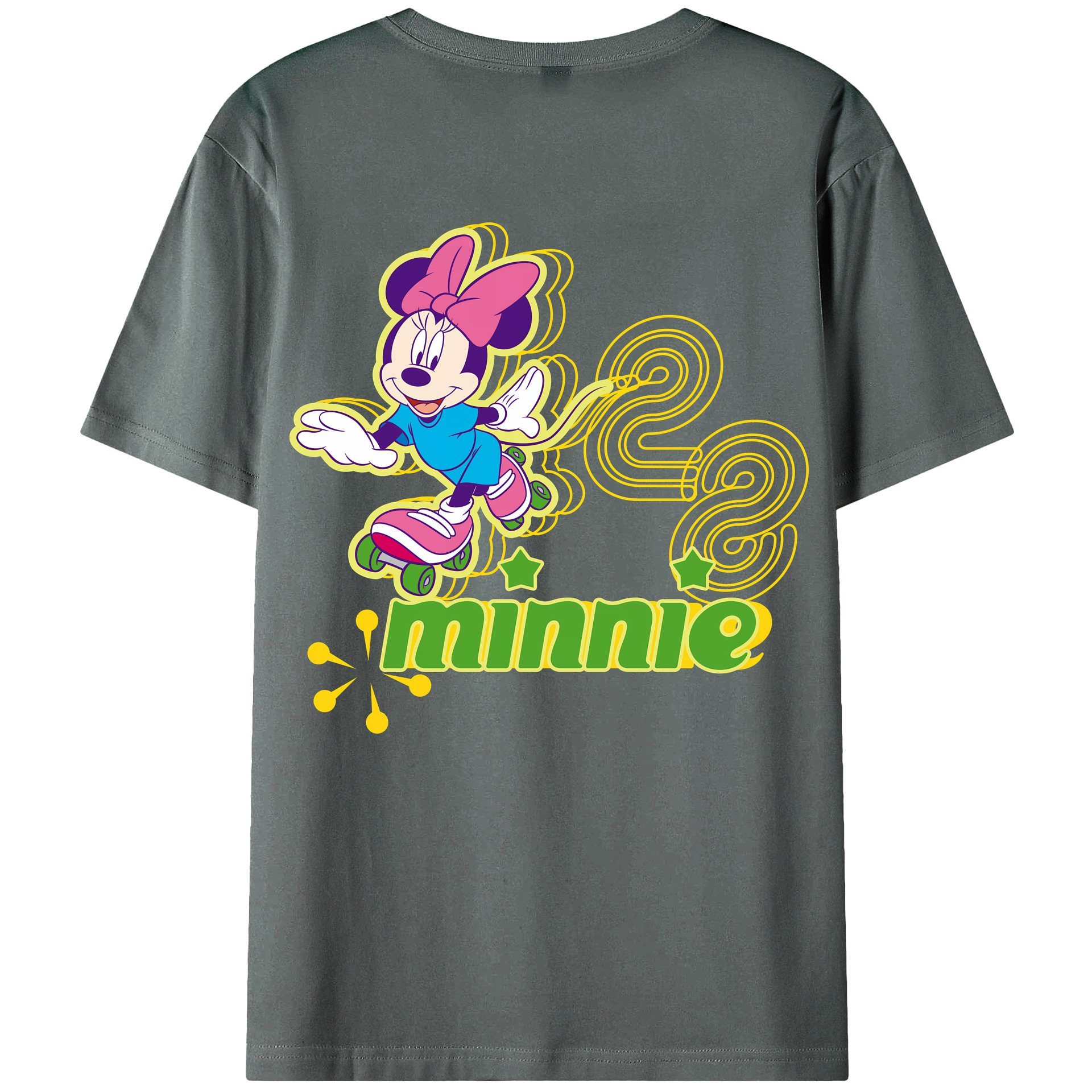 （画像用） ミッキーマウス Mickey Mouse 綿100％ メンズ半袖Tシャツ（バックプリント） 通気性